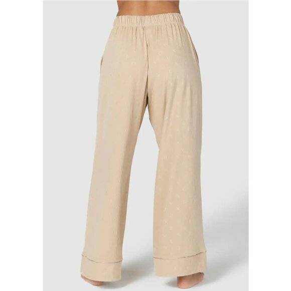 Lounge Luxury Embossed Pajama Trousers in "Mink" - Picture 3 of 5